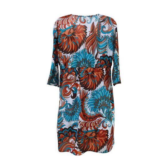 Milly Cabana Womens V-Neck Printed Tunic Cover-Up Dress Size S Multicolor Swimwe - Picture 3 of 8